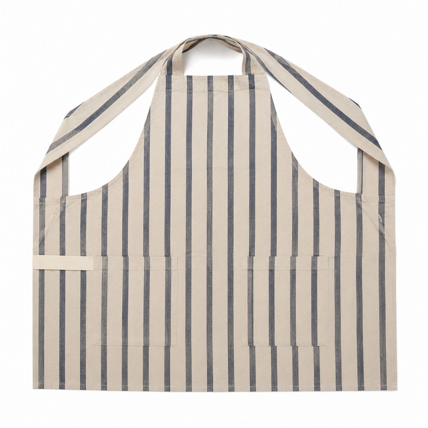 Gestreifte Küchenschürze Beige und Blau