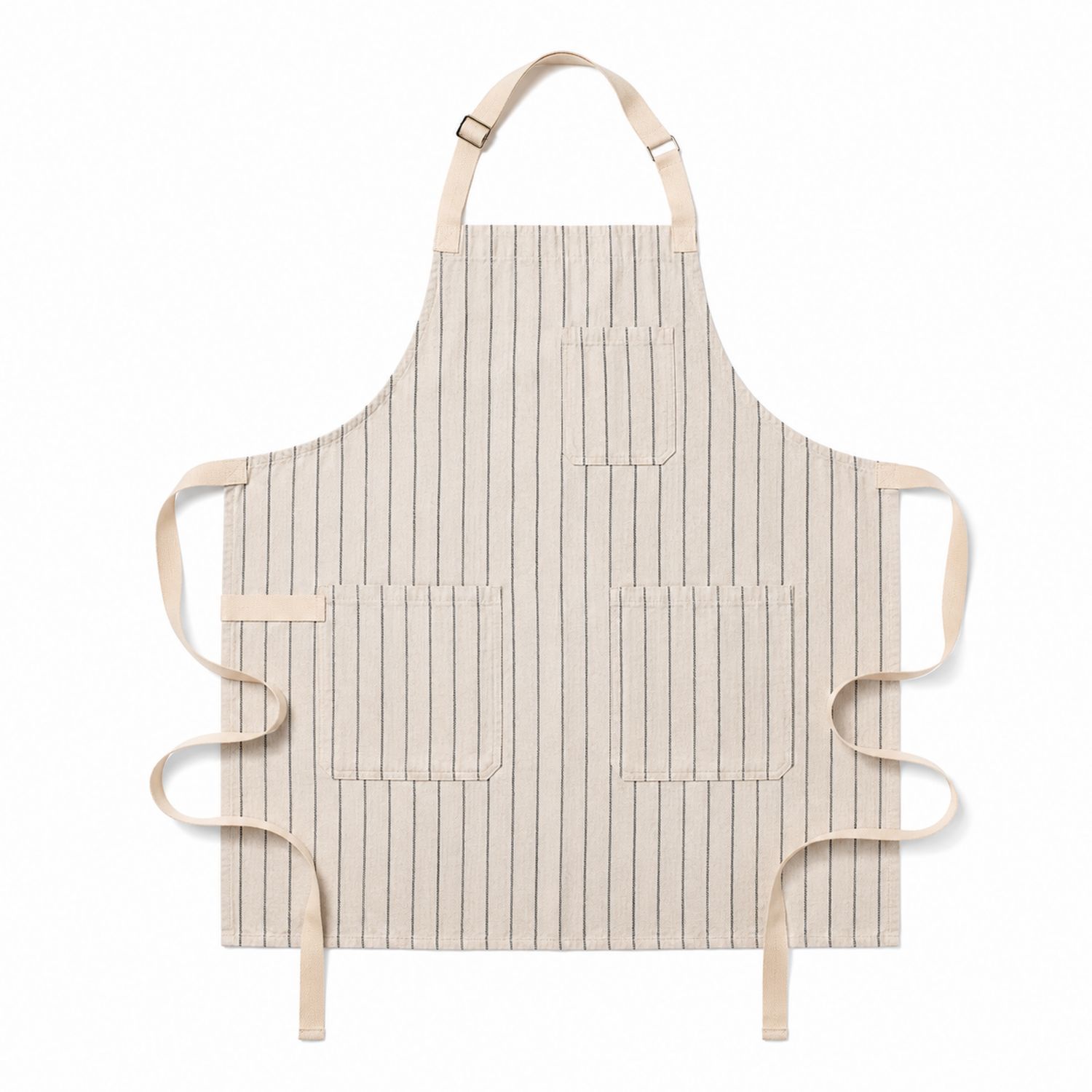 Verstellbare Gestreifte Schürze Beige für Erwachsene