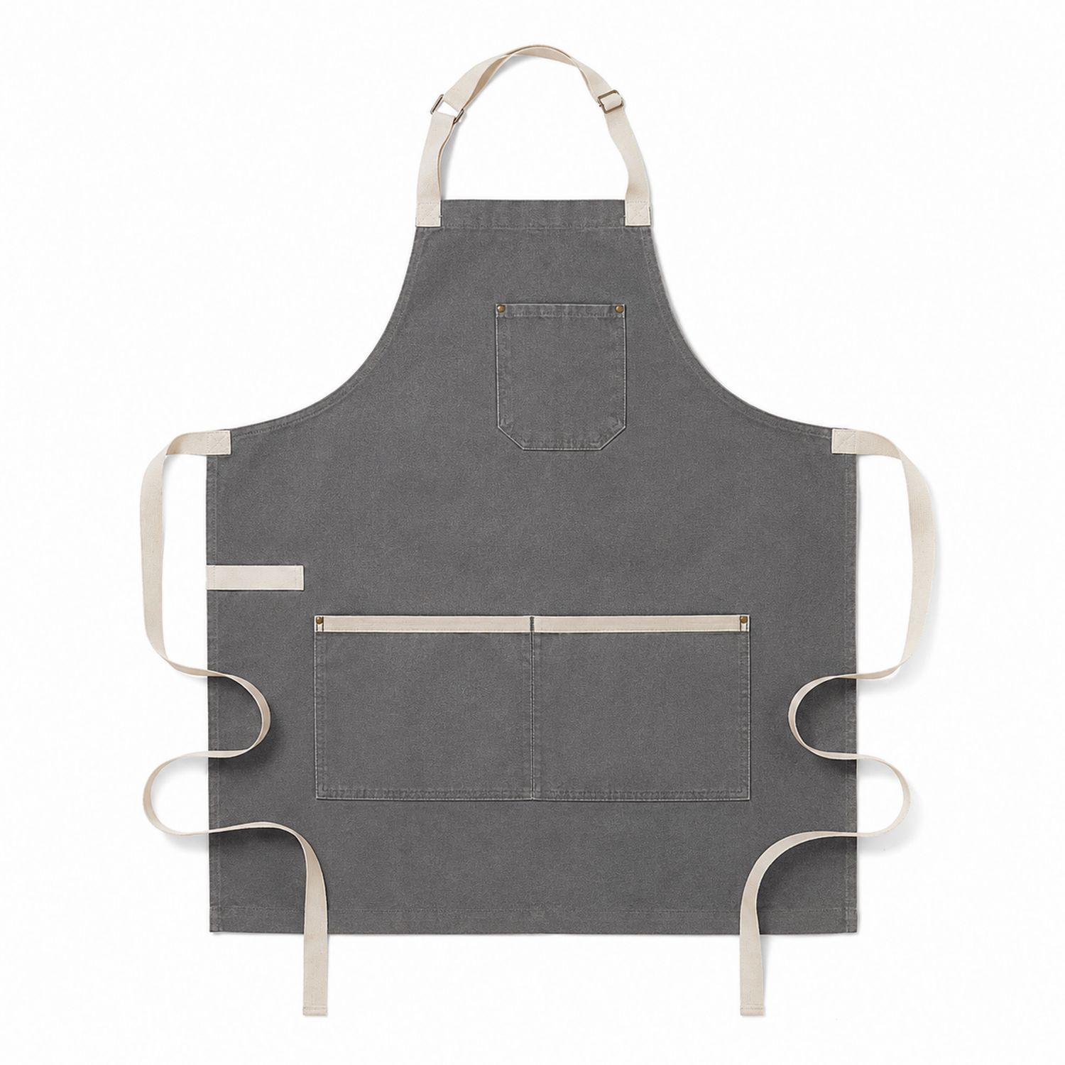Verstellbare graue Küchenschürze mit Taschen