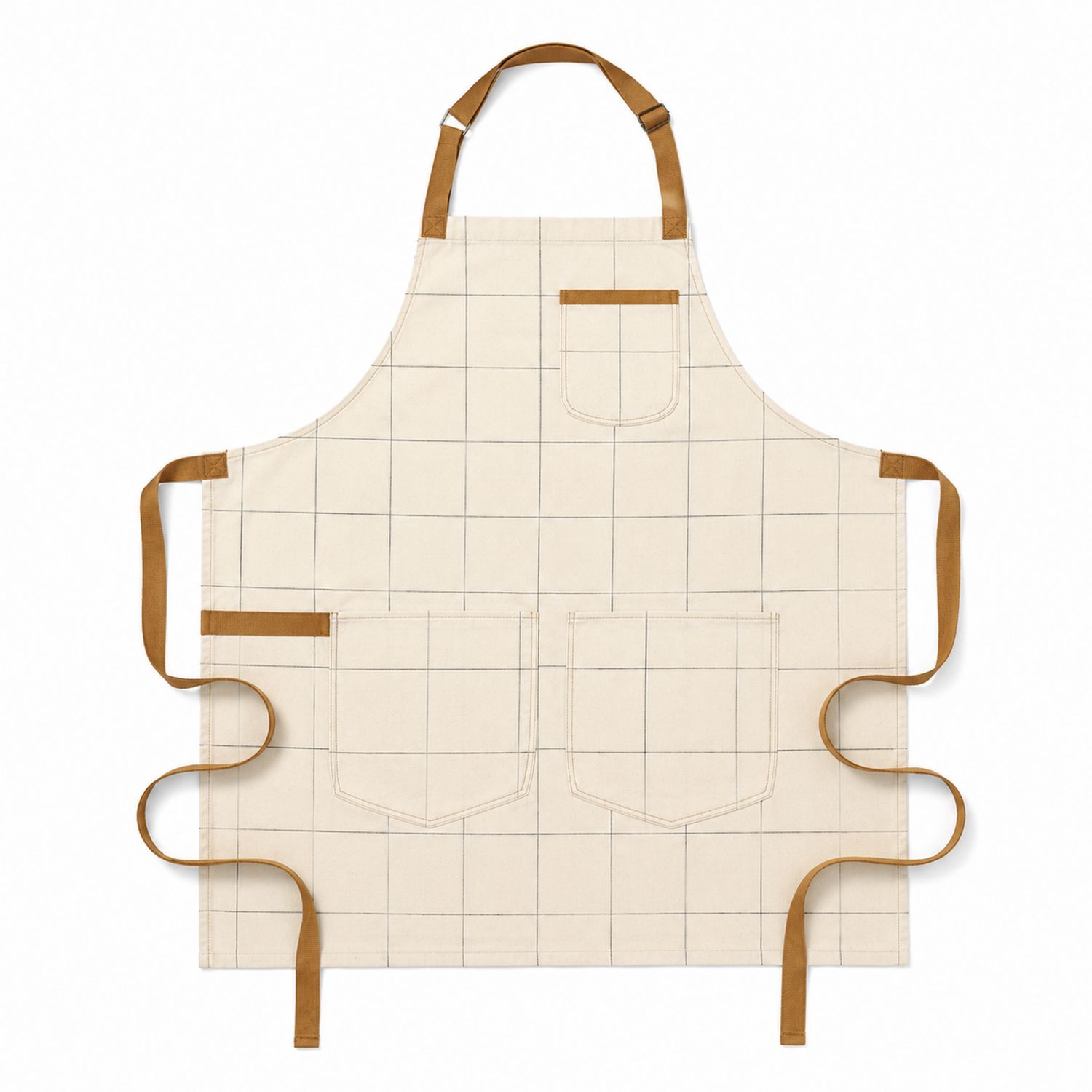 Küchenschürze mit Gittermuster, Beige und Braun