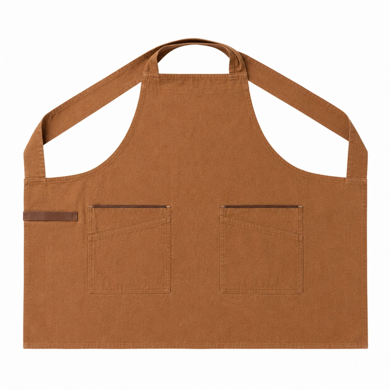 Unisex Schürze Braun mit Taschen, Verstellbare Träger