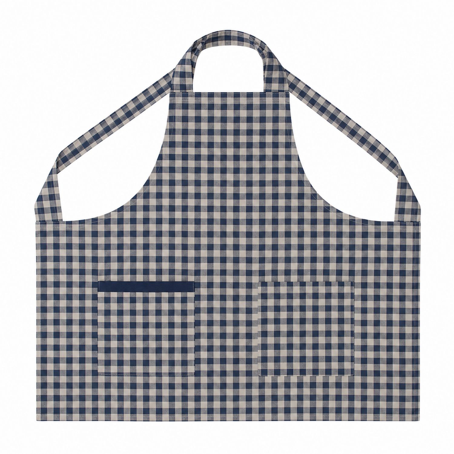 Küchenschürze Blau/Beige Kariert mit Taschen