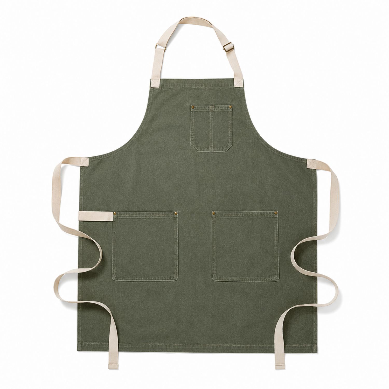 Verstellbare Kaki Küchenschürze mit Taschen