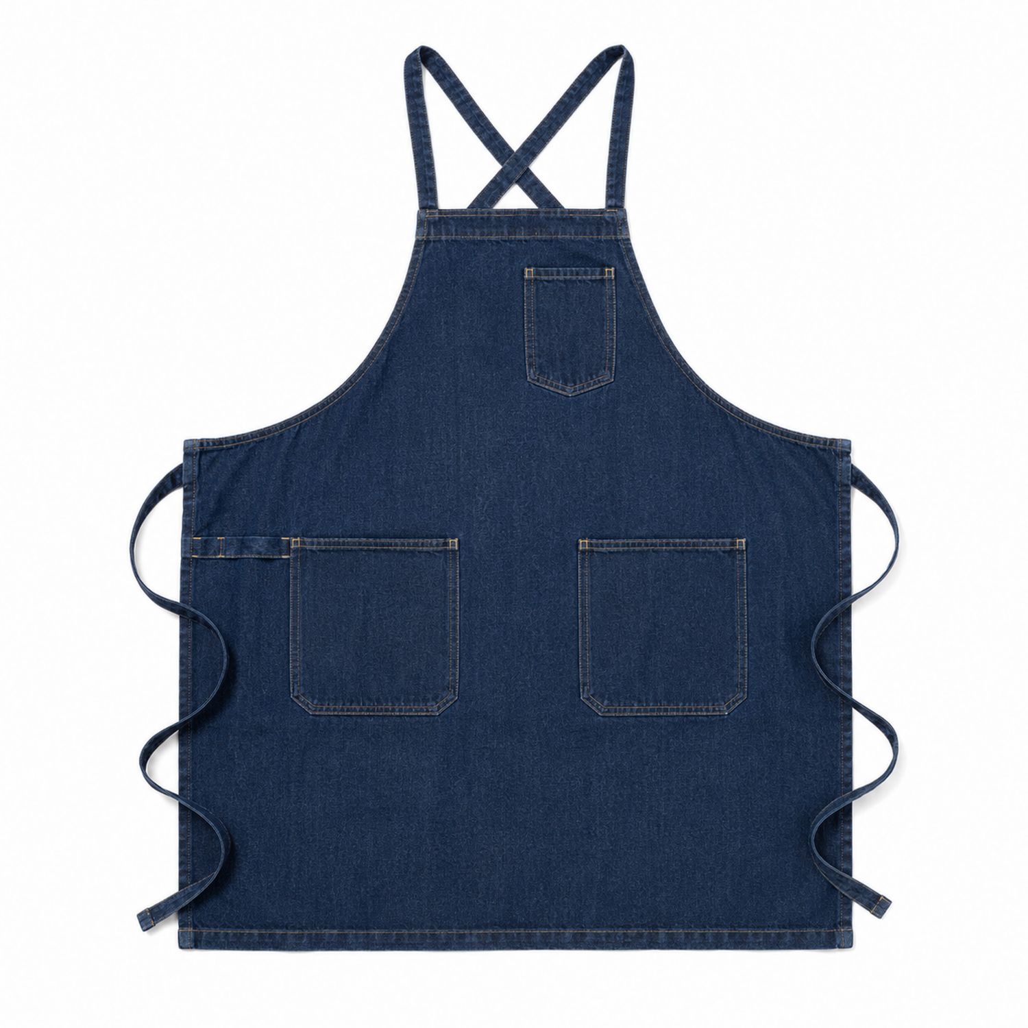 Unisex Jeansschürze mit Taschen, Dunkelblau