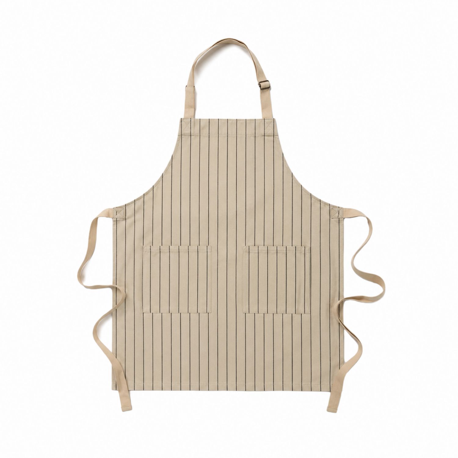 Beige Küchenschürze mit Streifen, Verstellbar für Erwachsene