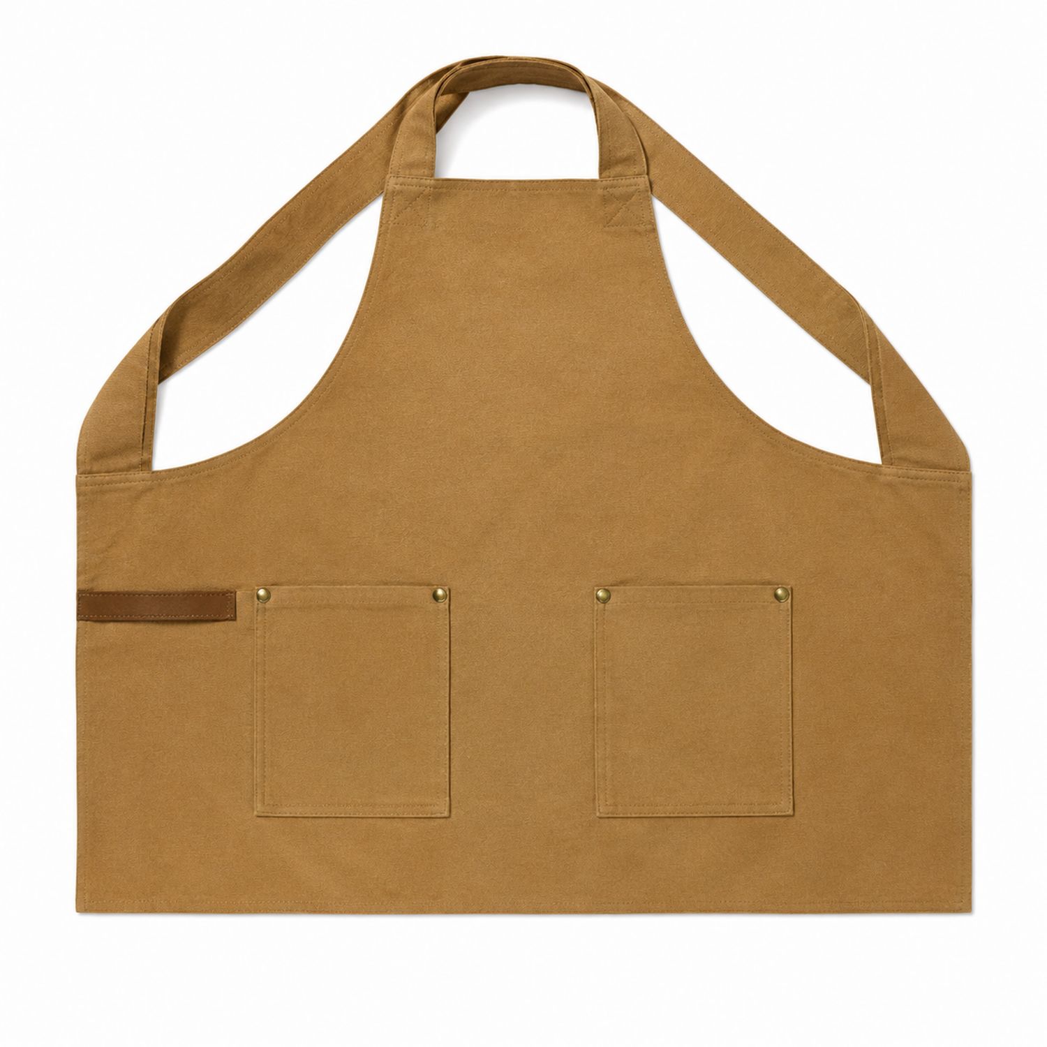 Braune Küchenschürze mit Zwei Fronttaschen, 75x60cm