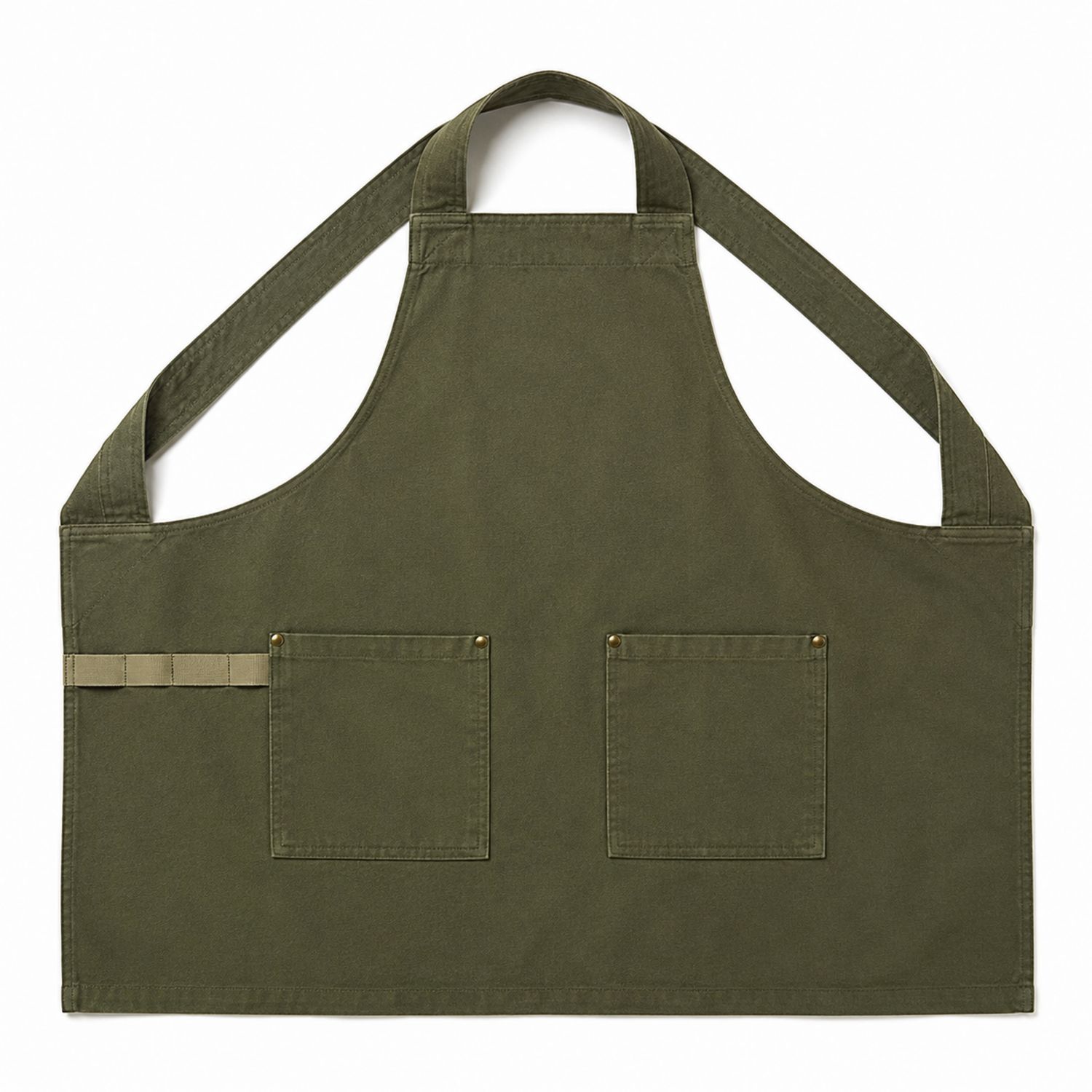 Unisex Schürze Olivgrün mit Taschen