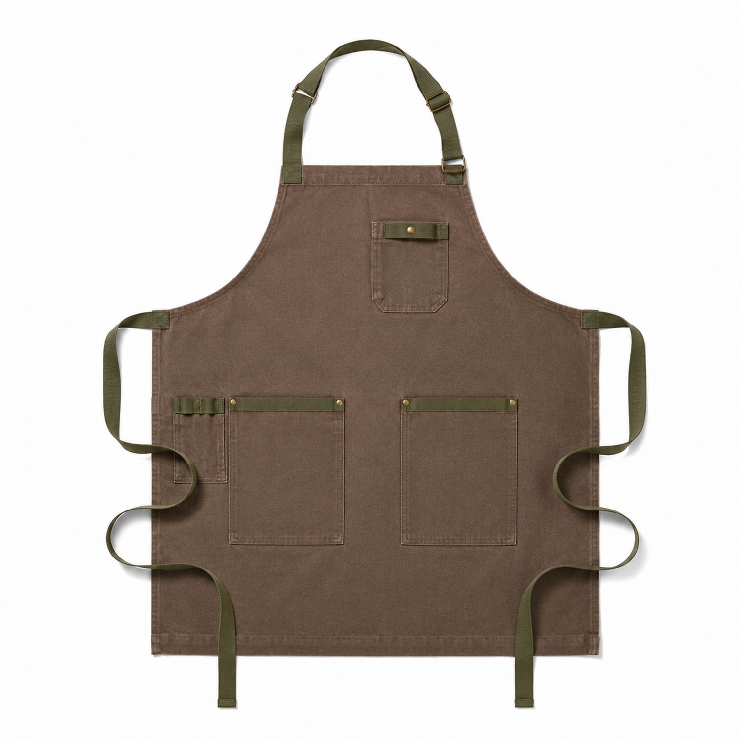 Unisex Schürze Braun Verstellbar mit Taschen