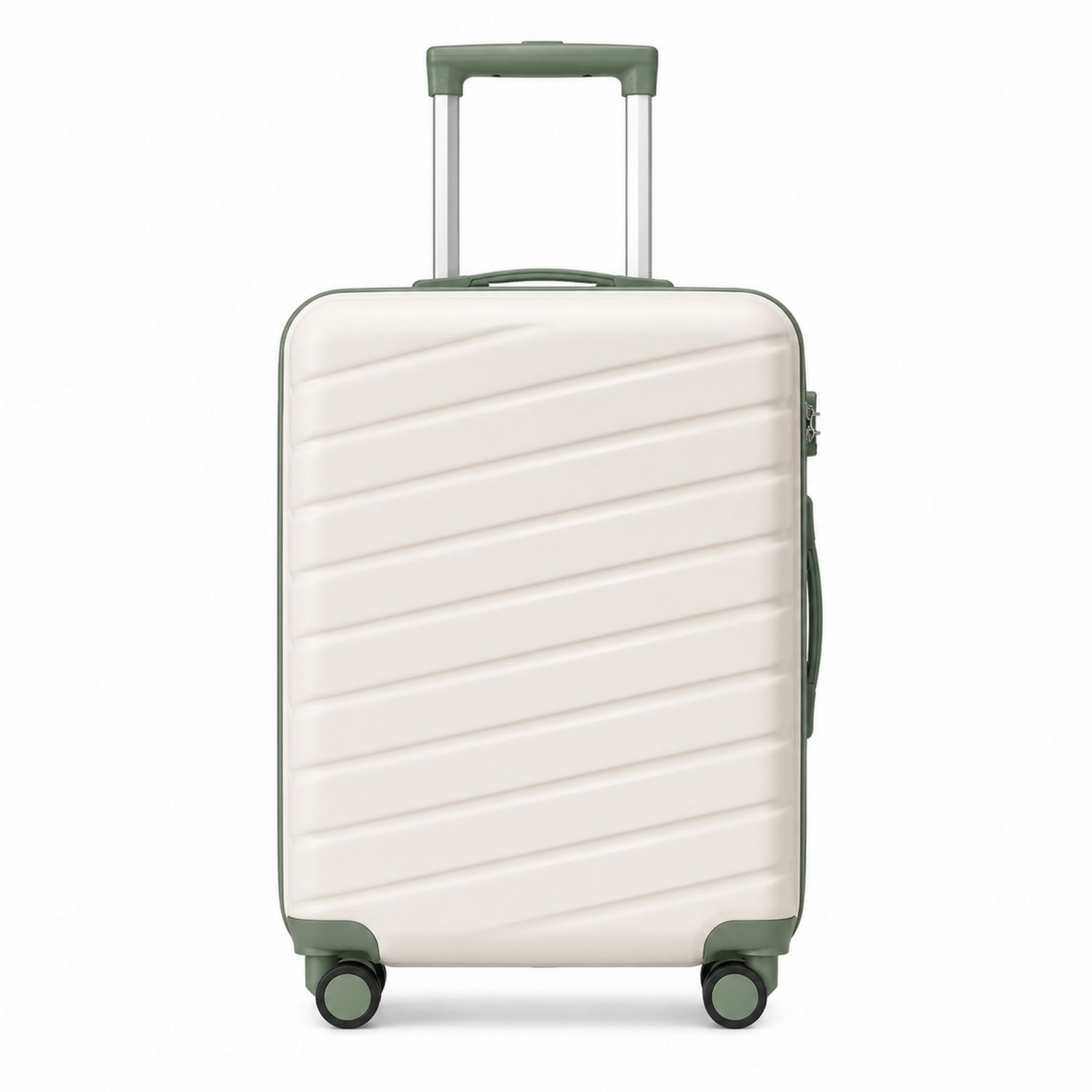 Hartschalenkoffer in Weiß mit Grünen Akzenten, 60L, 68cm