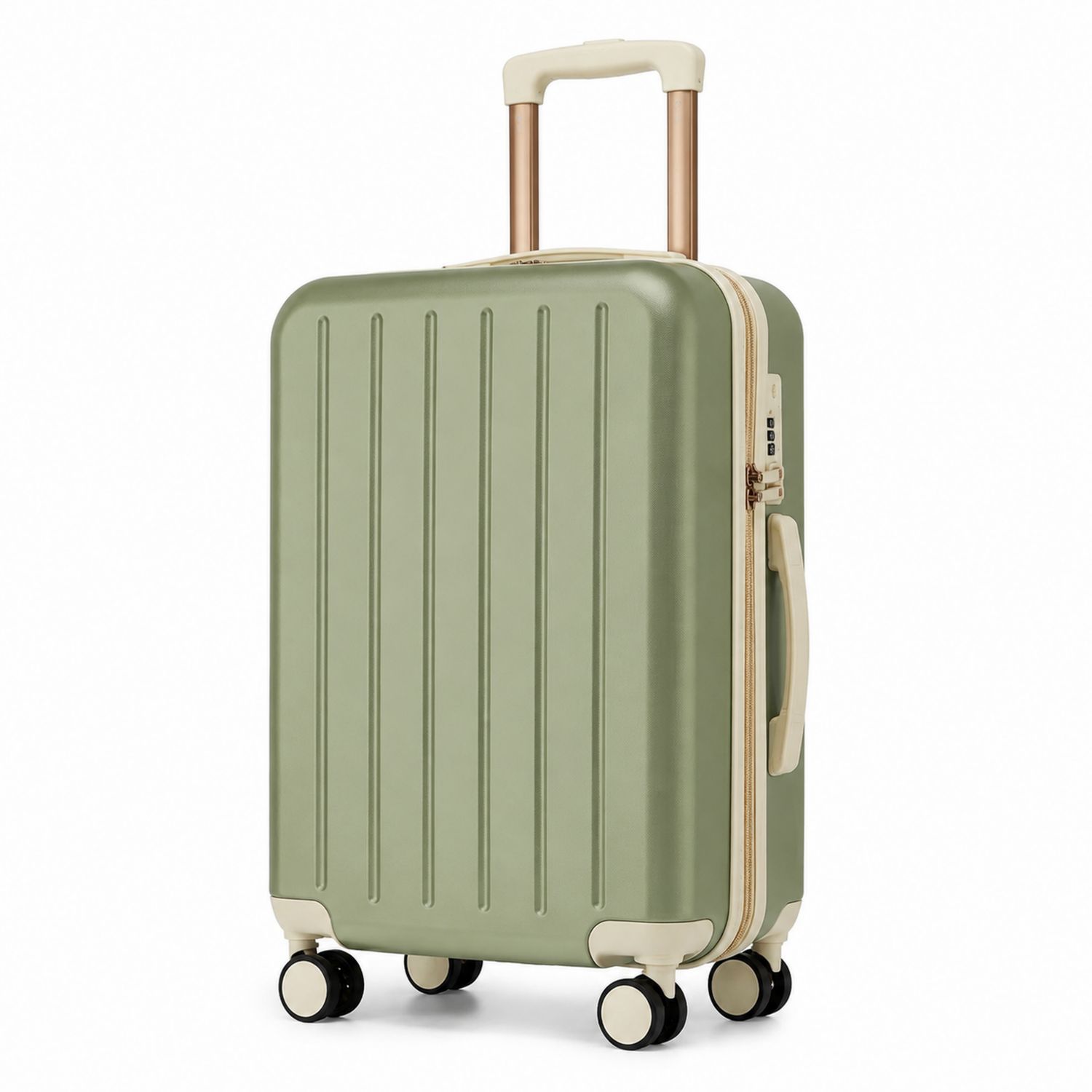 Hartschalenkoffer Trolley Grün Beige 55cm