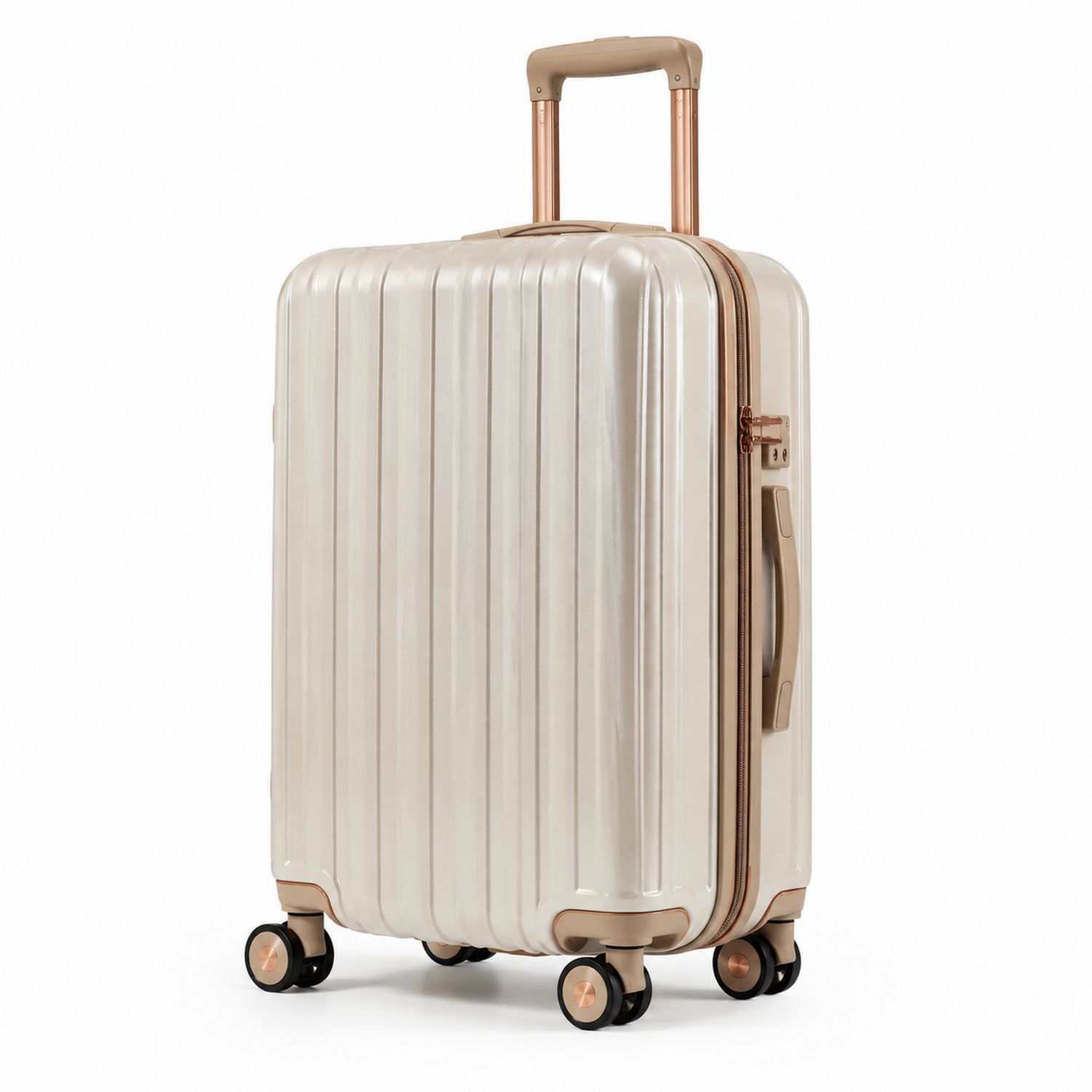 Hartschalenkoffer Champagner mit 360°-Rollen 40L