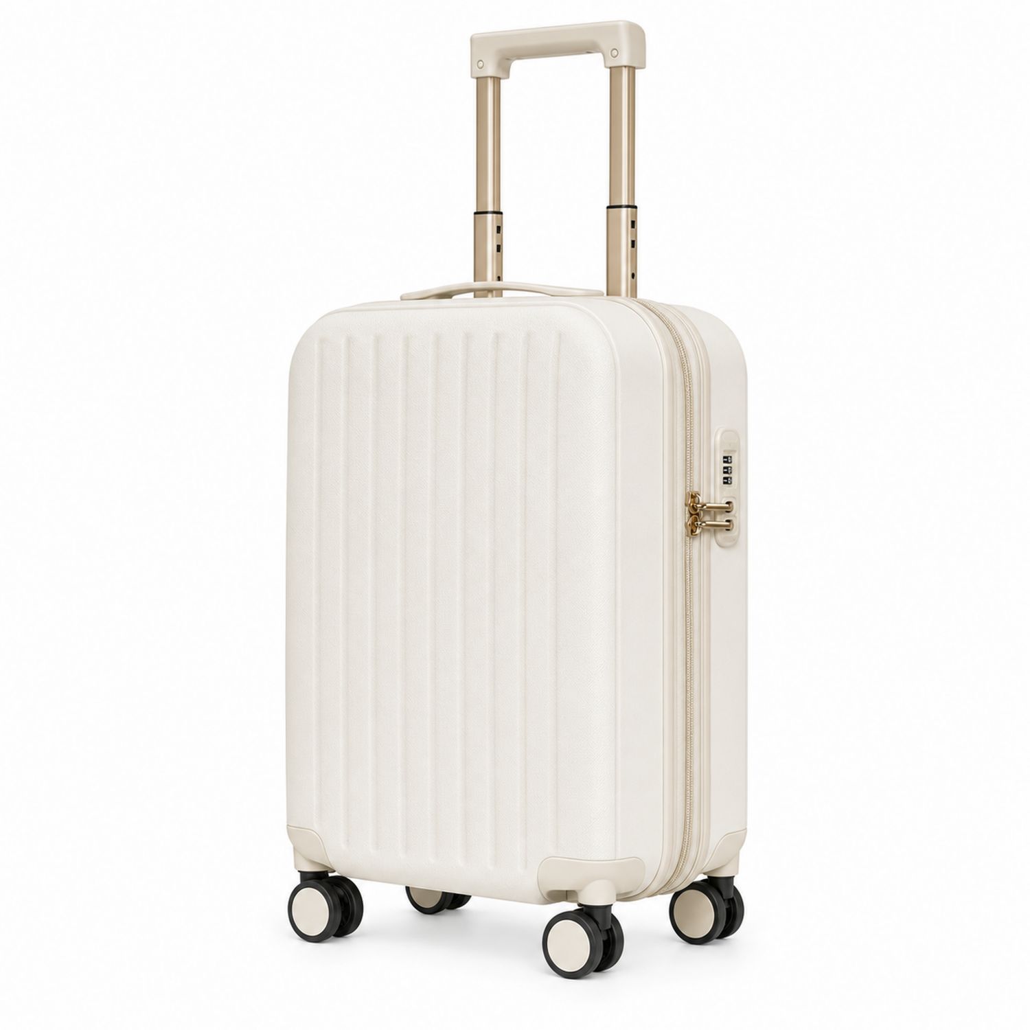 Beiger Trolley 55 cm mit Zahlenschloss