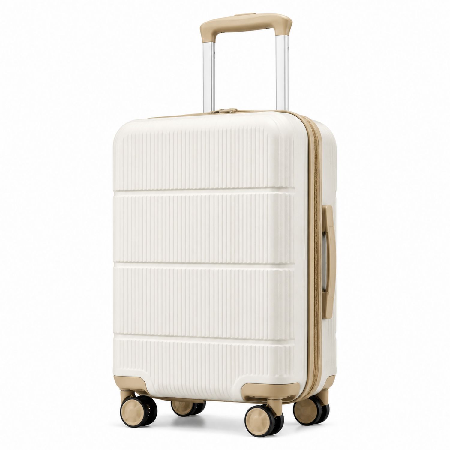 Hartschalenkoffer Creme 36L mit TSA-Schloss und 4 Rollen