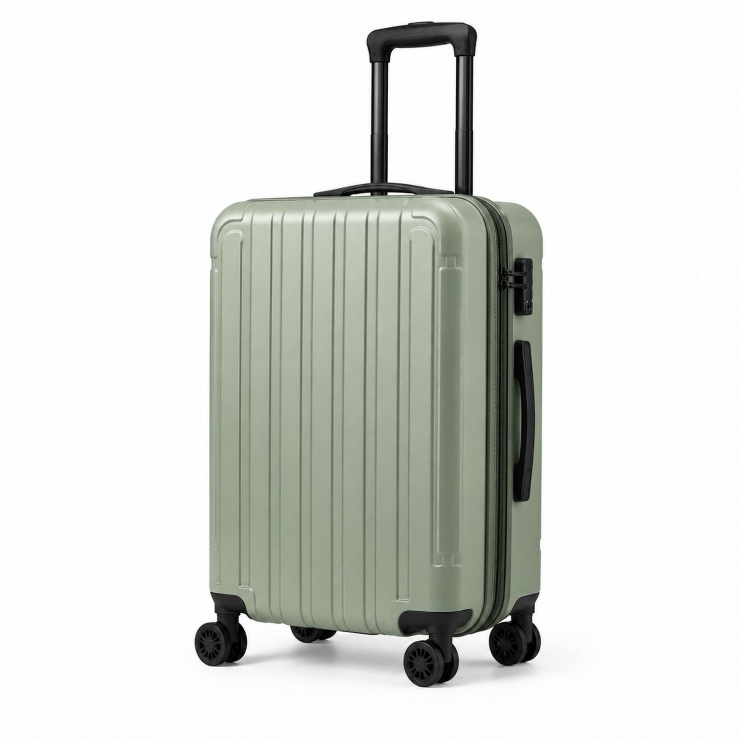 Grüner Hartschalenkoffer 55cm mit Teleskopgriff und TSA-Schloss