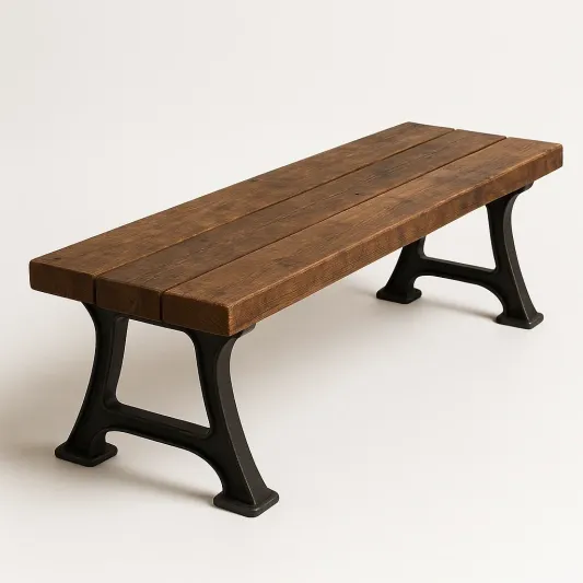 Holzbank mit Gusseisenbeinen Braun 150cm-meubarvix