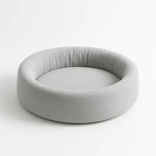 Rundes Haustierbett Textil Grau 80cm-meubarvix