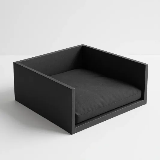 Hundebett Rechteckig MDF mit Schaumstoffkissen Schwarz-meubarvix