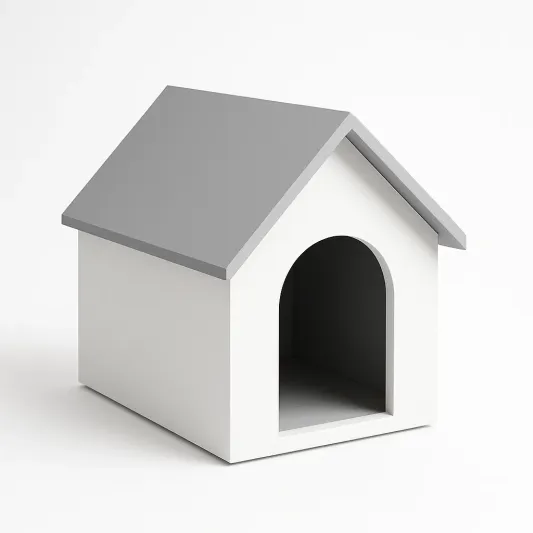 Hundehütte Holz Weiß Grau 60x50x40 cm-meubarvix