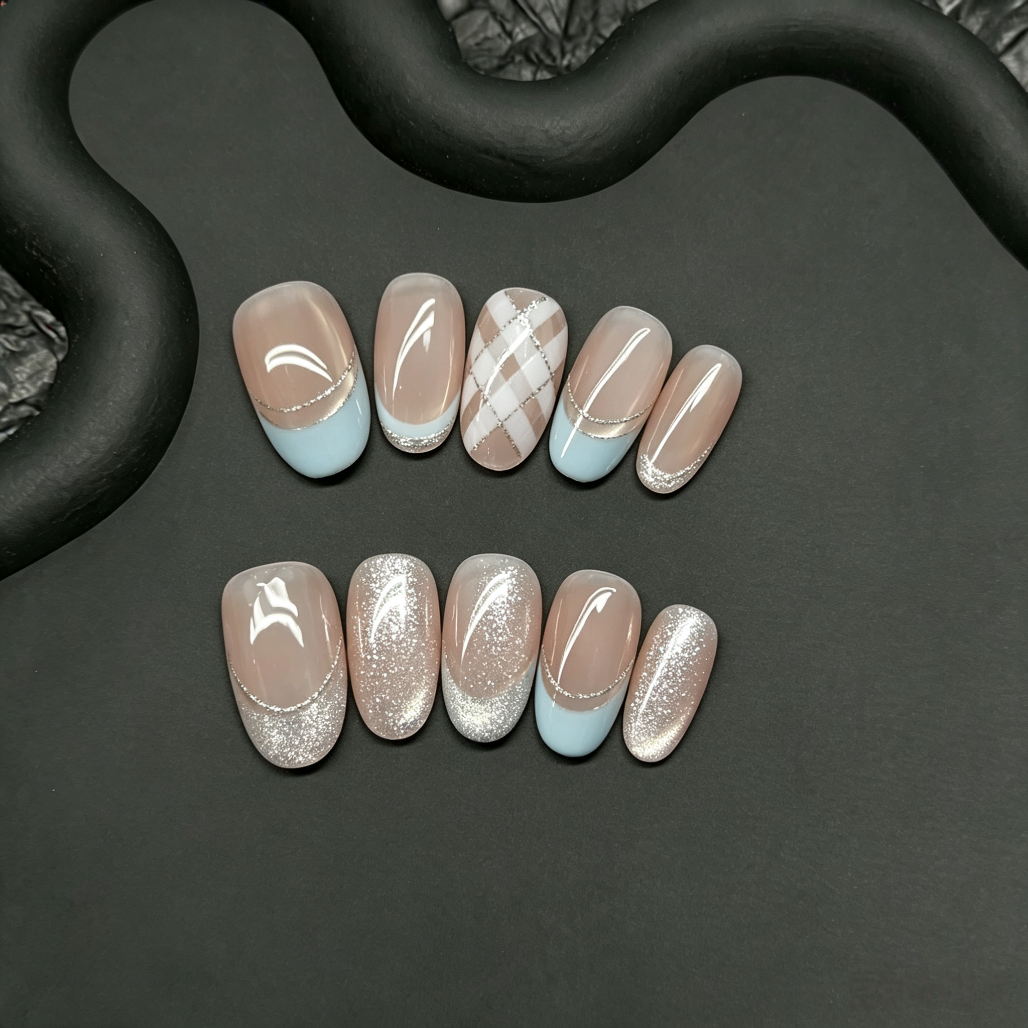 Plaid Nude Argent Ligne