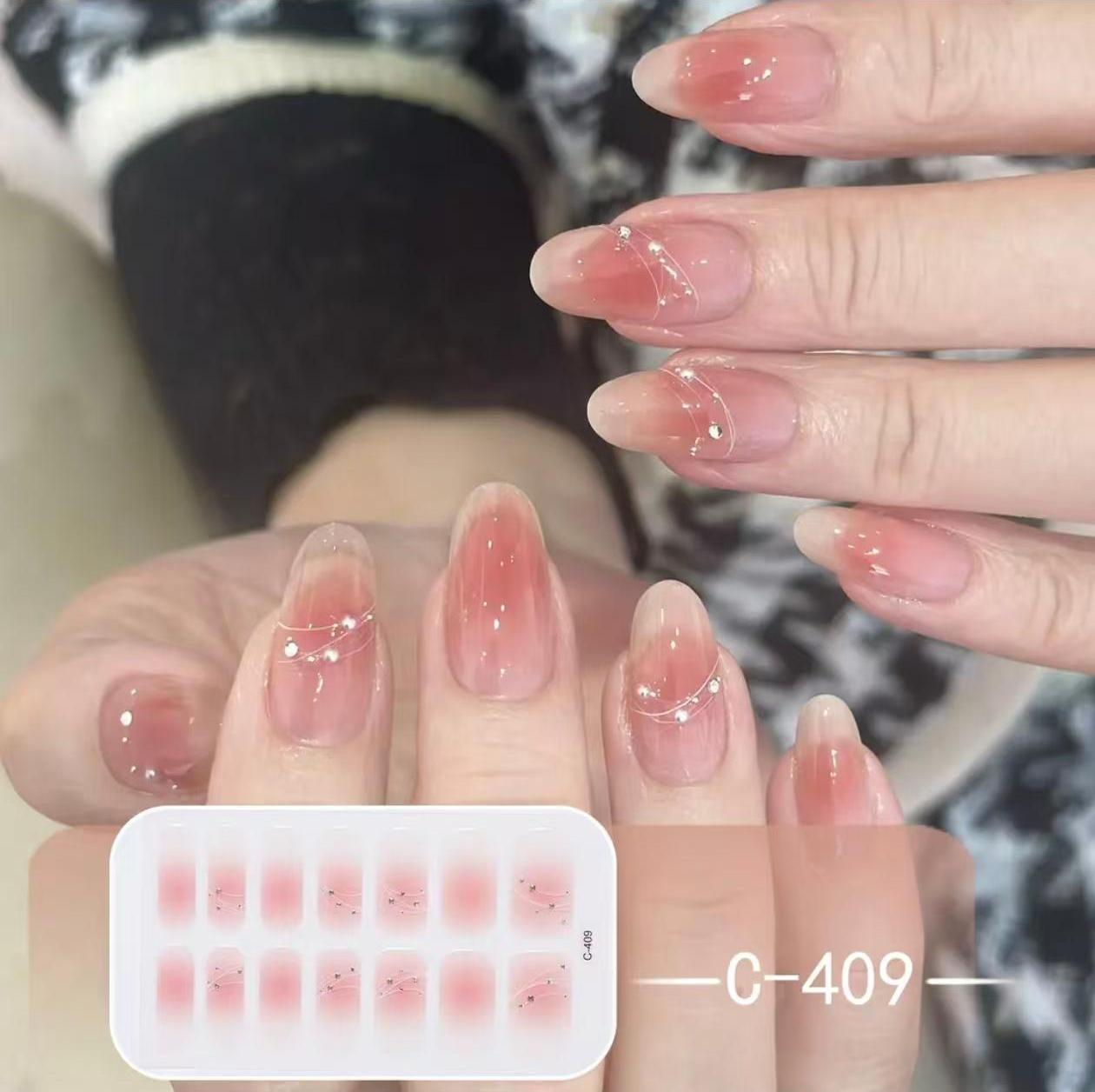 Dégradé Blush Rosé Ligne de Paillettes Diamant Transparent