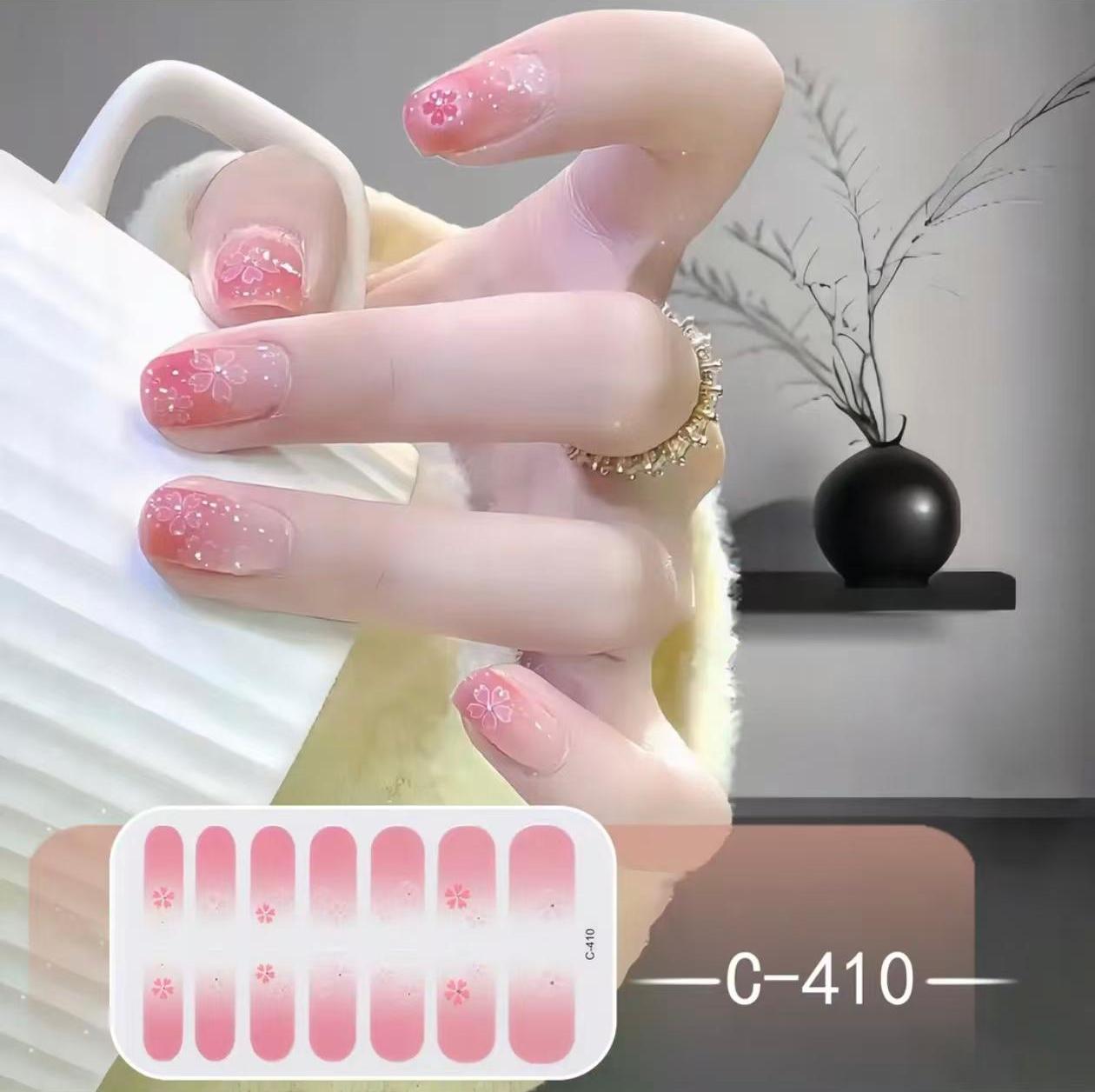Dégradé Pêche Rosé Pailleté Fleur de Cerisier Blanche