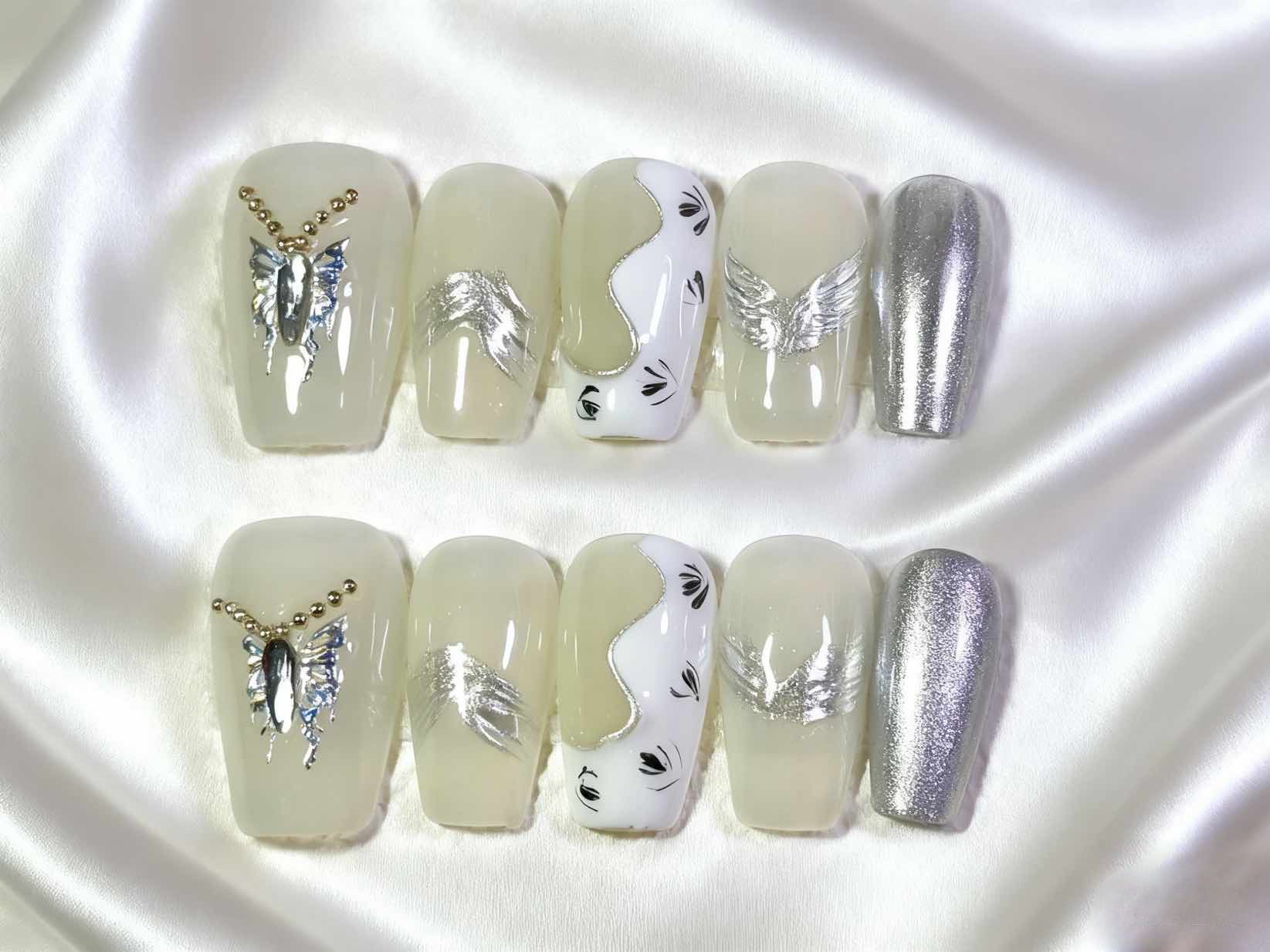 Faux Ongles Press-On Sur Mesure par Empreinte | Modèles Uni-Couleur, Ajustement Parfait | Promo : Achetez-en un, recevez-en un gratuit !