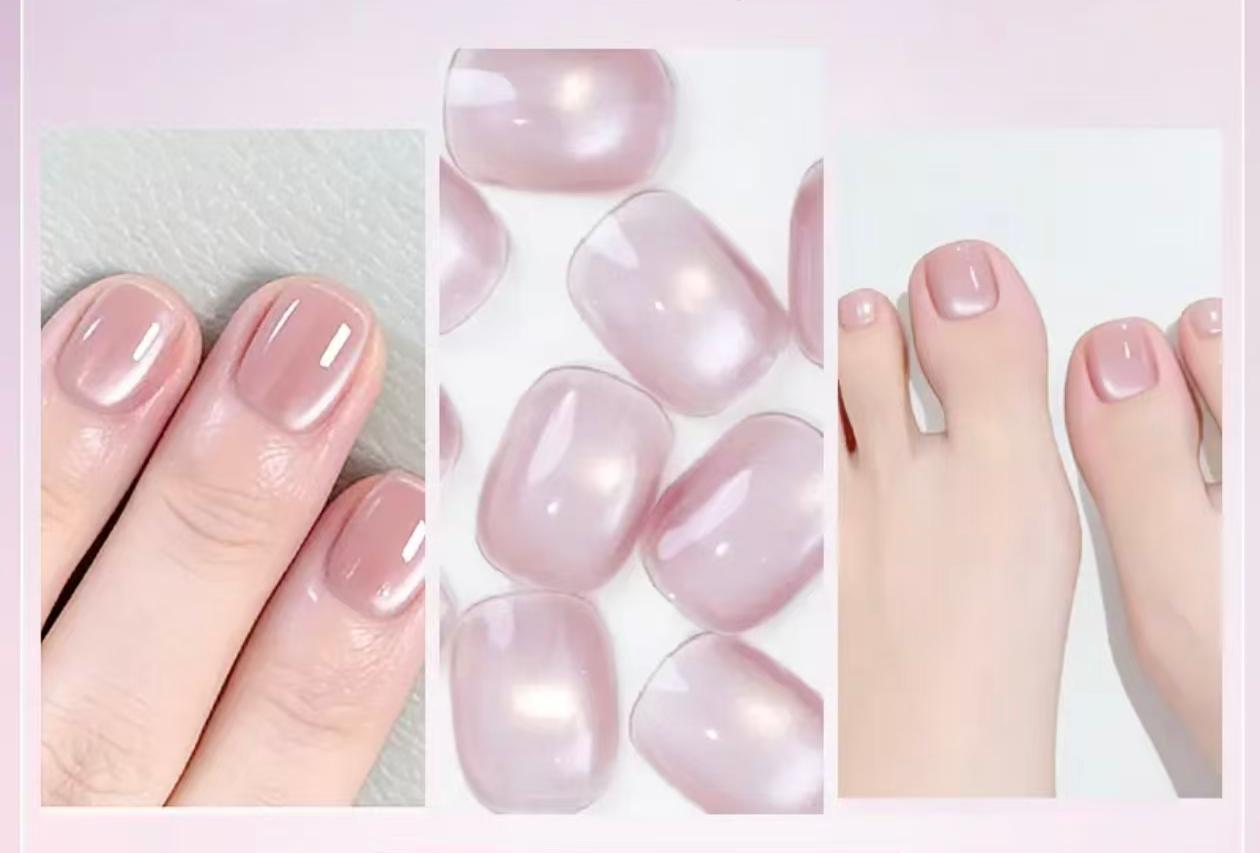Ongles Press-On « Rouge Élégance Nude » | Style Chic & Romantique | Dégradé Floral & Or | Réutilisables