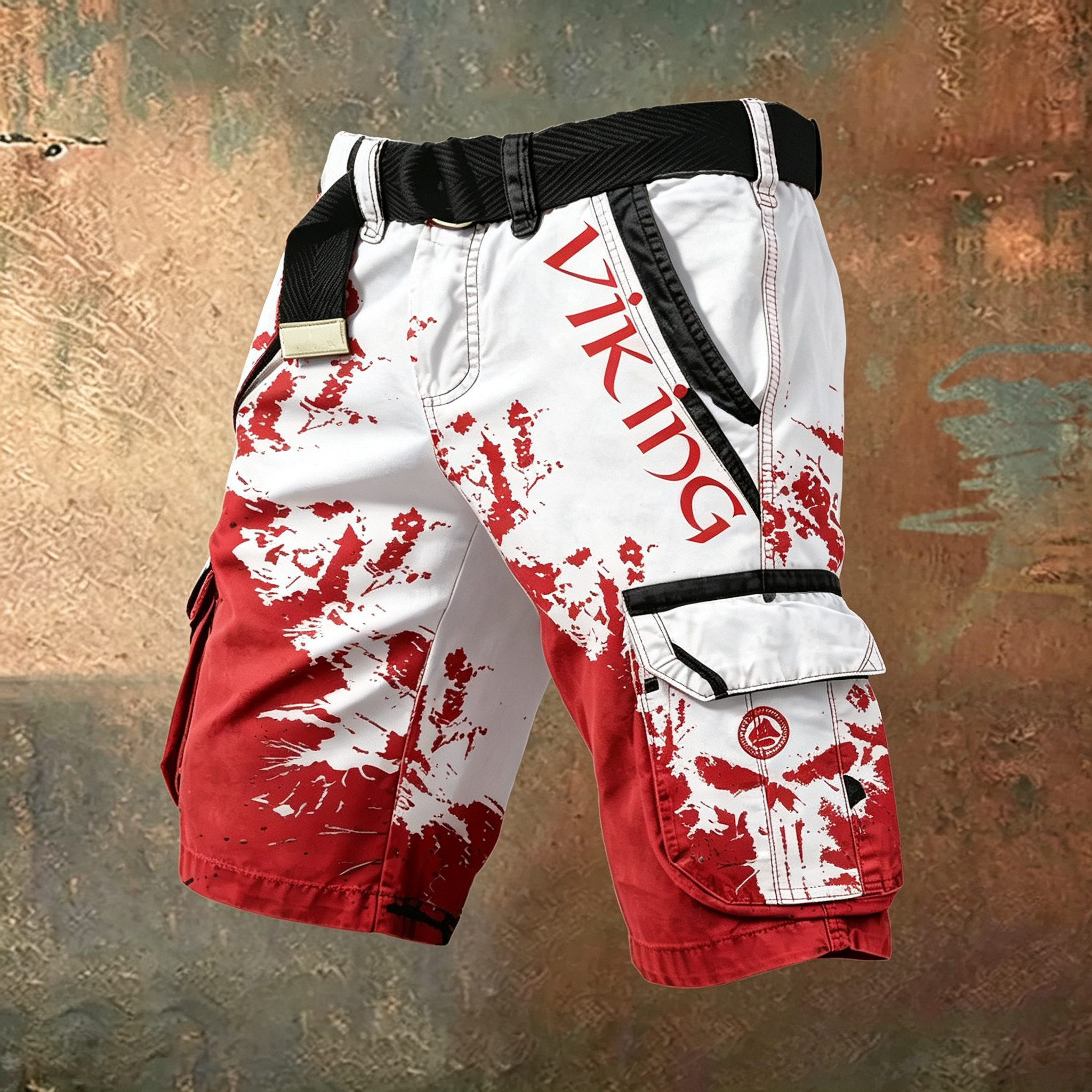 Vintage Distressed Camo Multi-Pocket Outdoor Streetwear Shorts