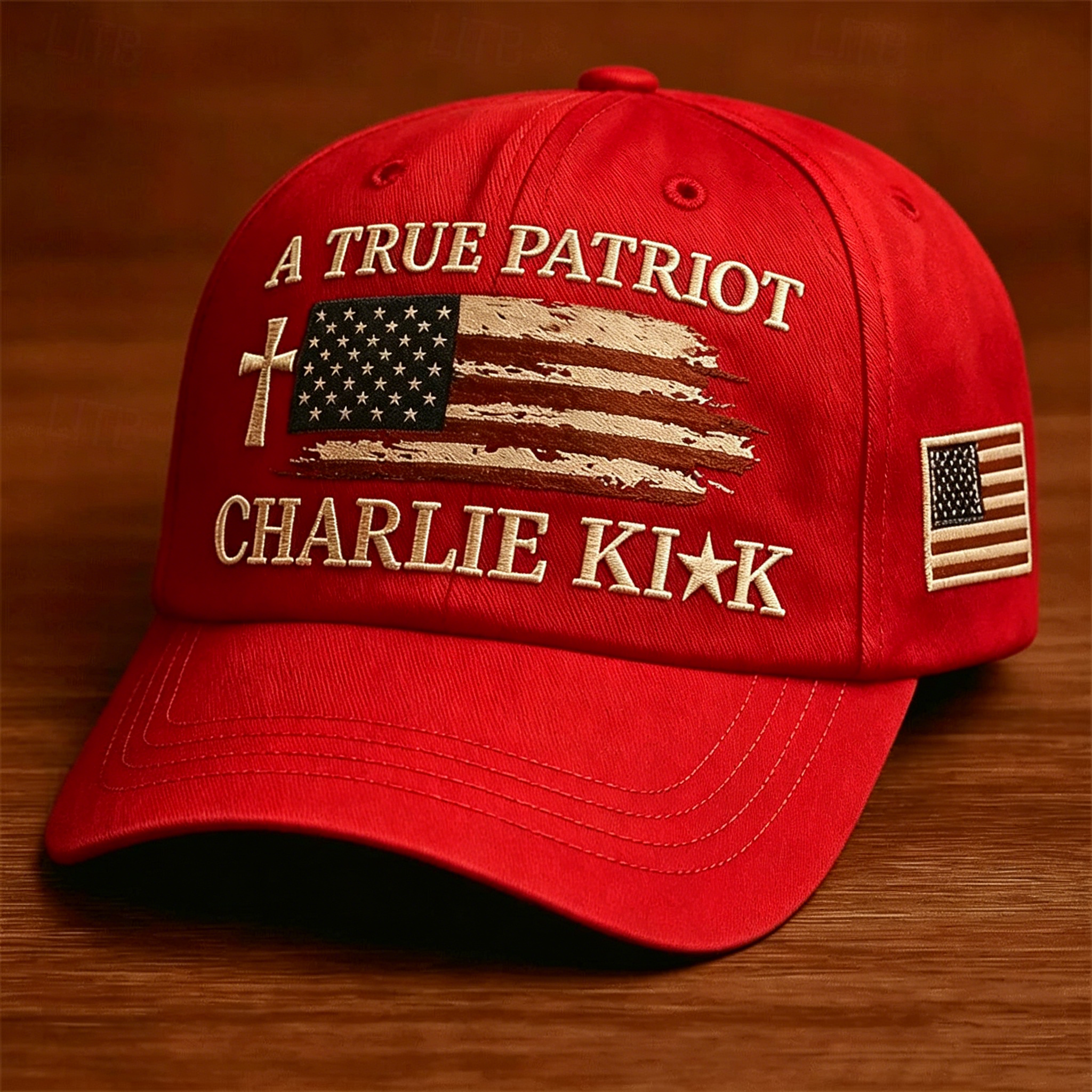Vintage Wash Faith & Patriotism Themed Embroidered Casual Sports Cap