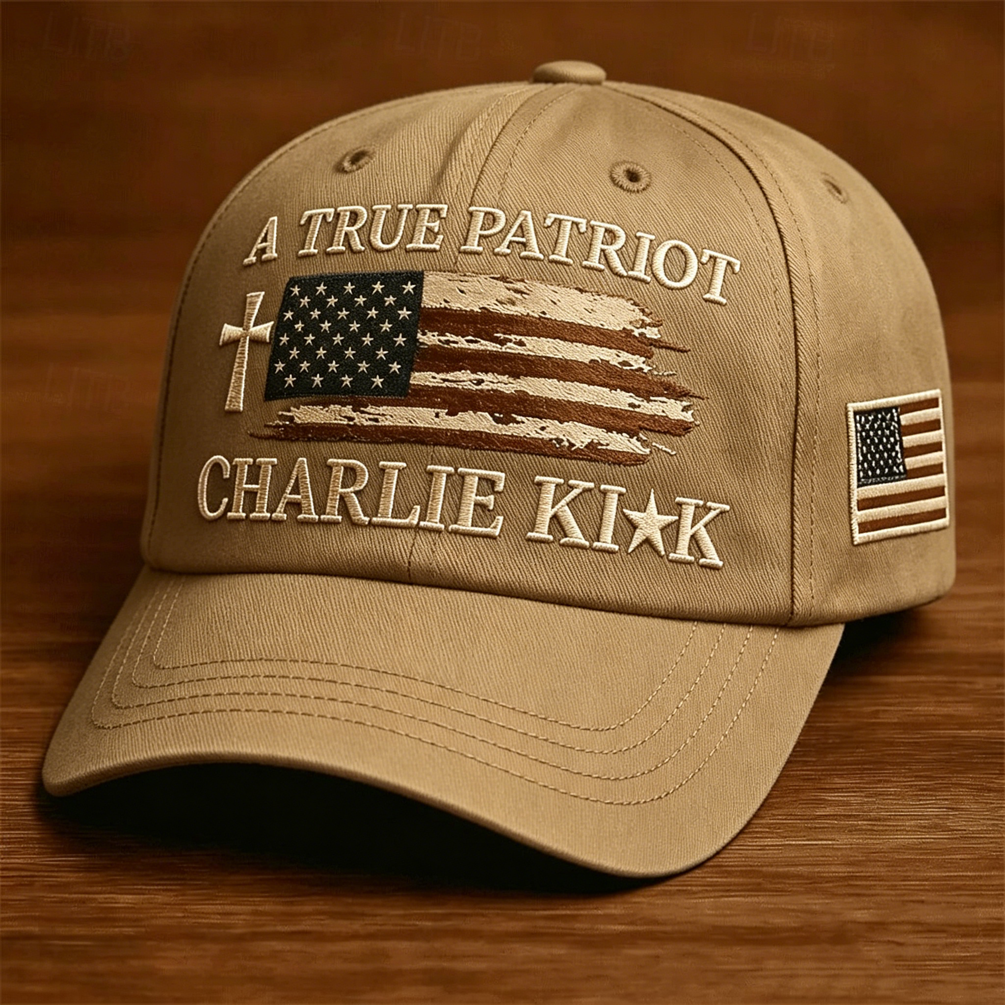 Vintage Wash Faith & Patriotism Themed Embroidered Casual Sports Cap