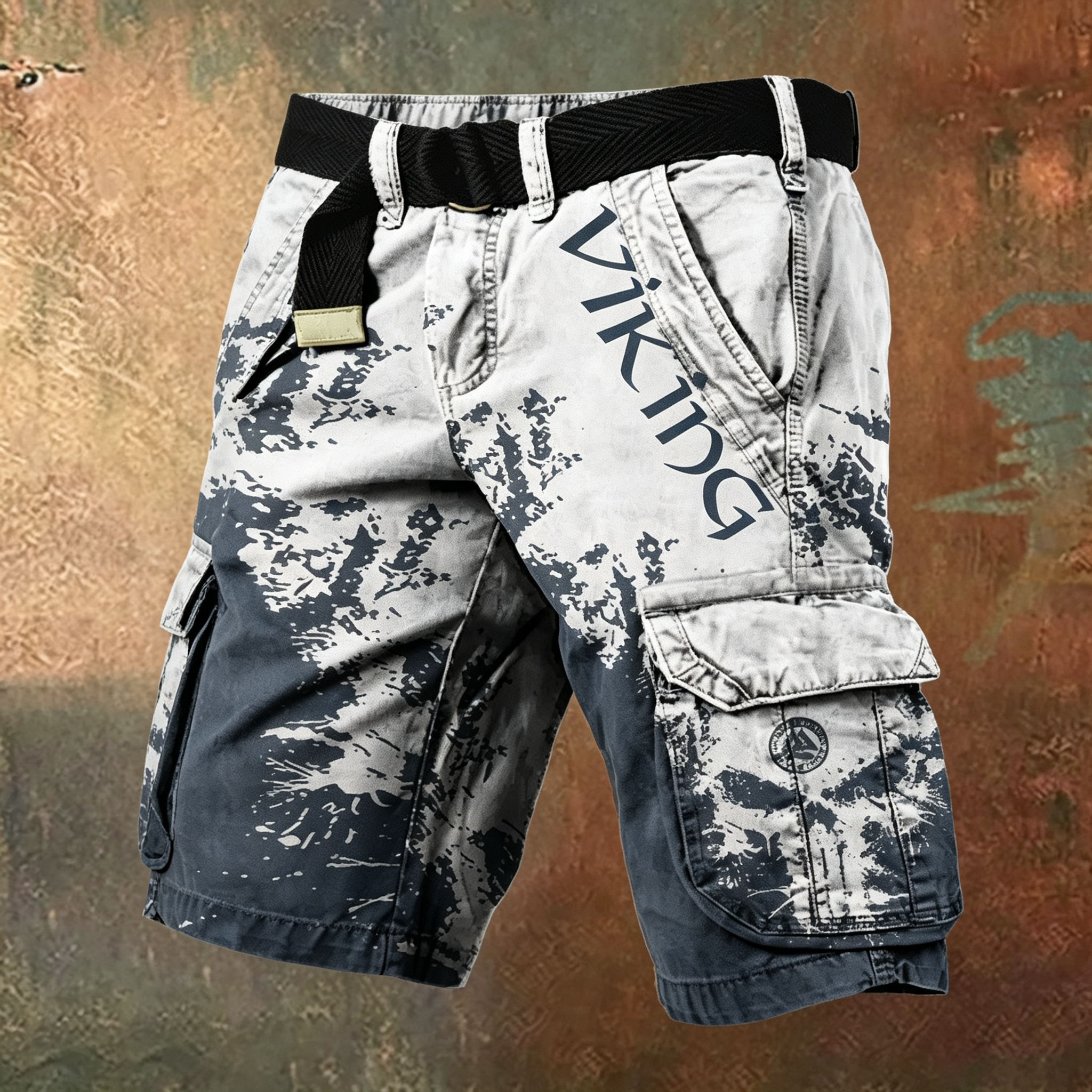 Vintage Distressed Camo Multi-Pocket Outdoor Streetwear Shorts