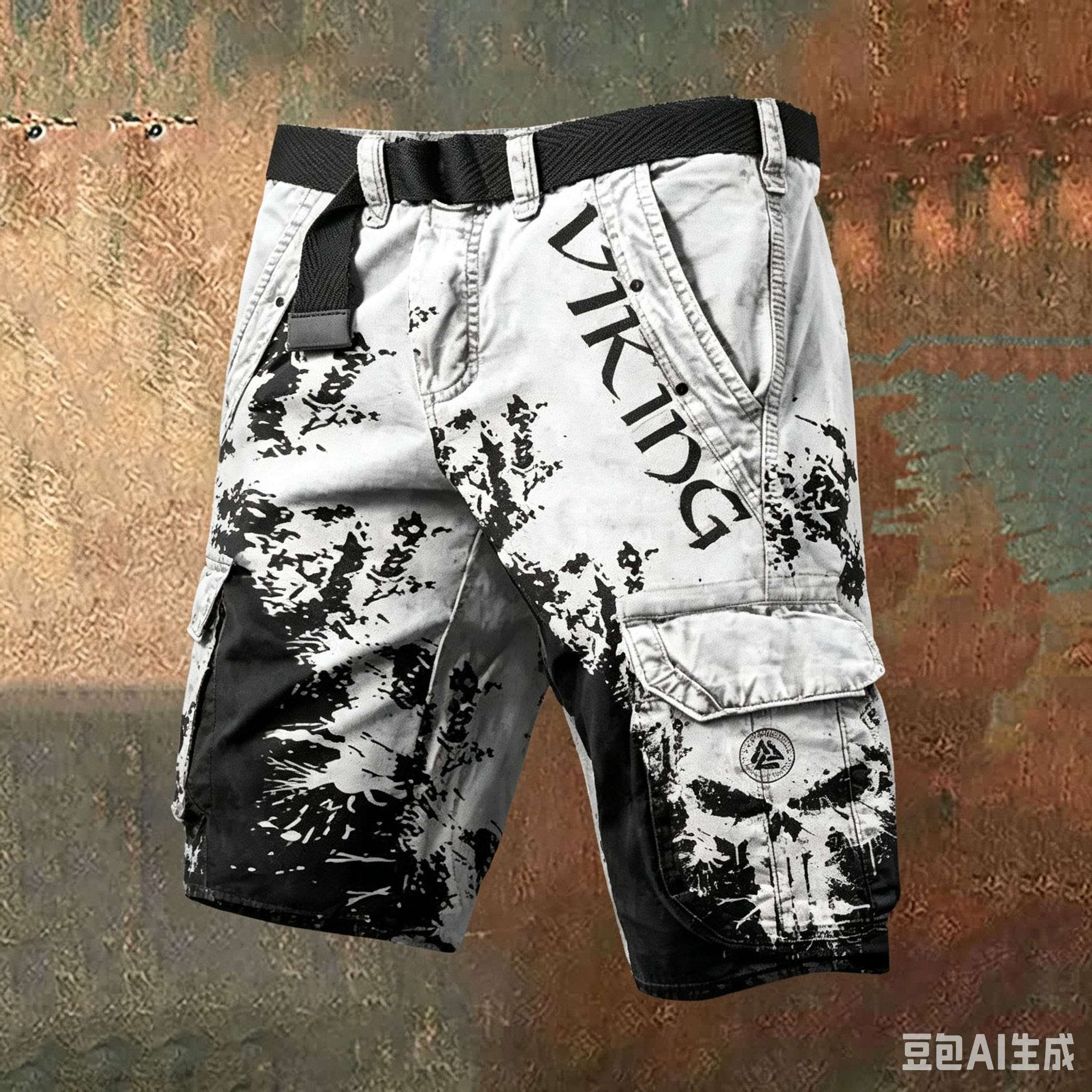 Vintage Distressed Camo Multi-Pocket Outdoor Streetwear Shorts