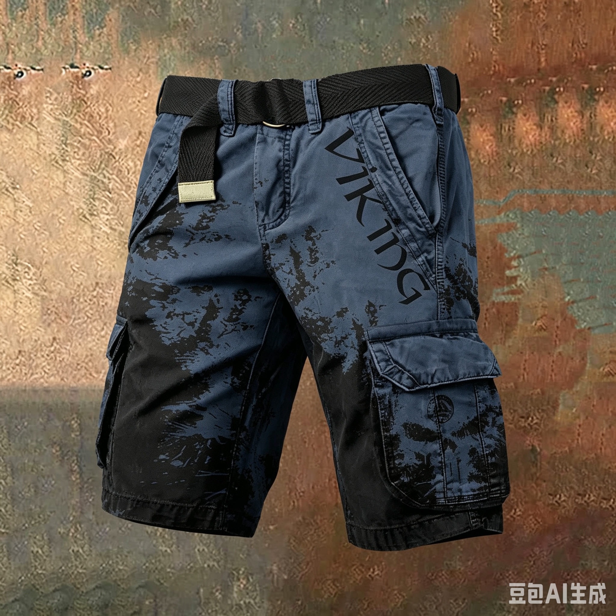 Vintage Distressed Camo Multi-Pocket Outdoor Streetwear Shorts