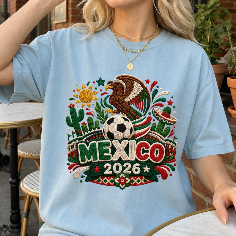 2026 World Cup Mexico Flag Eagle Desert Element Fan Short Sleeve Top