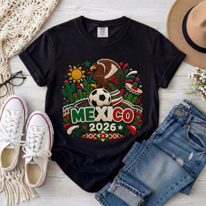 2026 World Cup Mexico Flag Eagle Desert Element Fan Short Sleeve Top