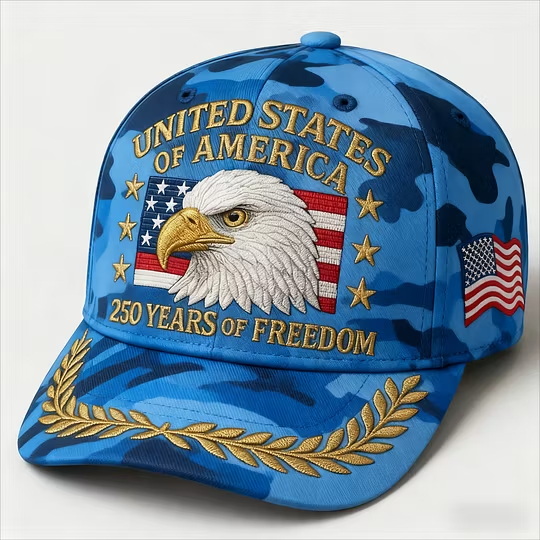 Camo Denim Navy Multi Style Patriotic Eagle Embroidery Breathable Fishing Baseball Cap