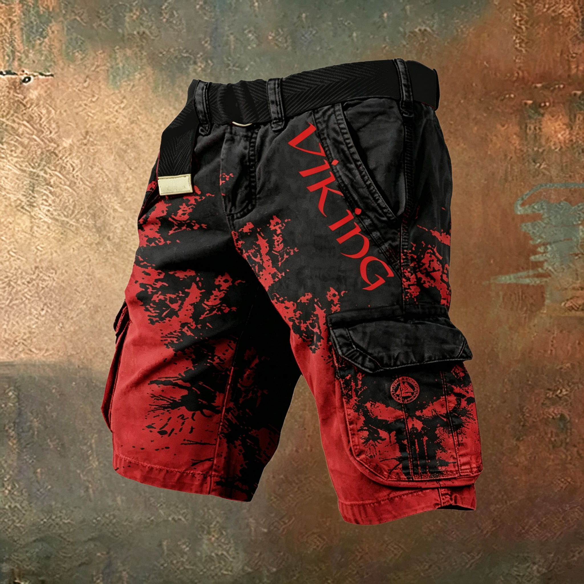 Vintage Distressed Camo Multi-Pocket Outdoor Streetwear Shorts