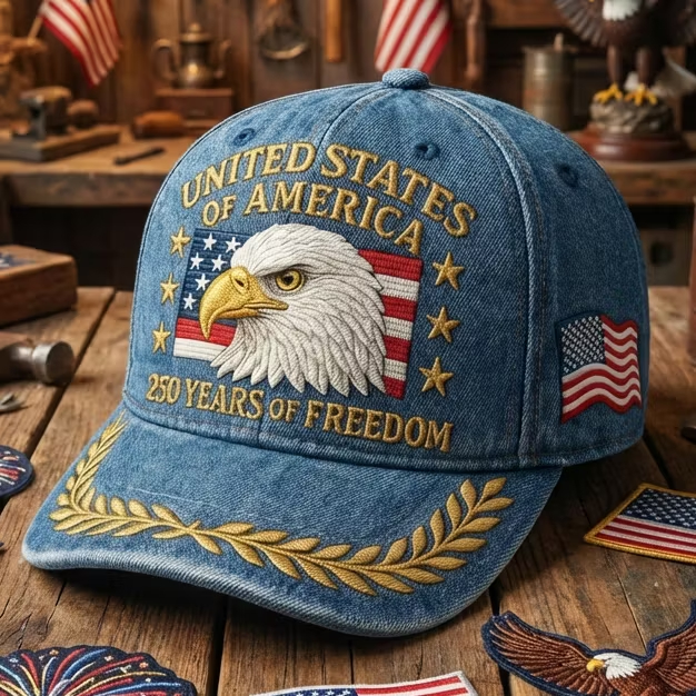 Camo Denim Navy Multi Style Patriotic Eagle Embroidery Breathable Fishing Baseball Cap