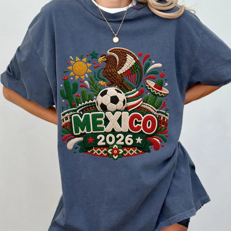 2026 World Cup Mexico Flag Eagle Desert Element Fan Short Sleeve Top