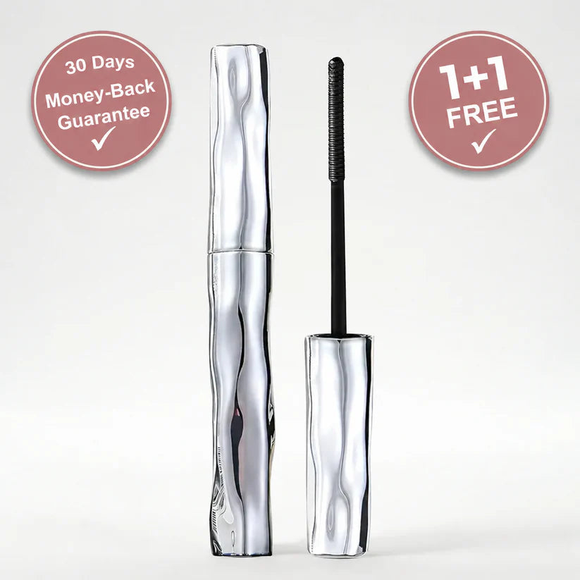 Steel-Core Curling Mascara, Reusable Antibacterial Metal Brush Volumizing Lash Makeup, Long Lasting Sweat Resistant Eye Mascara