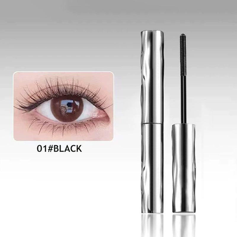Steel-Core Curling Mascara, Reusable Antibacterial Metal Brush Volumizing Lash Makeup, Long Lasting Sweat Resistant Eye Mascara