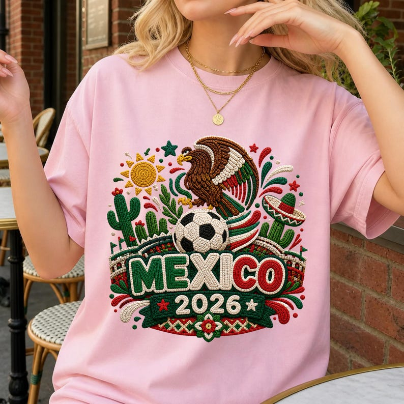 2026 World Cup Mexico Flag Eagle Desert Element Fan Short Sleeve Top