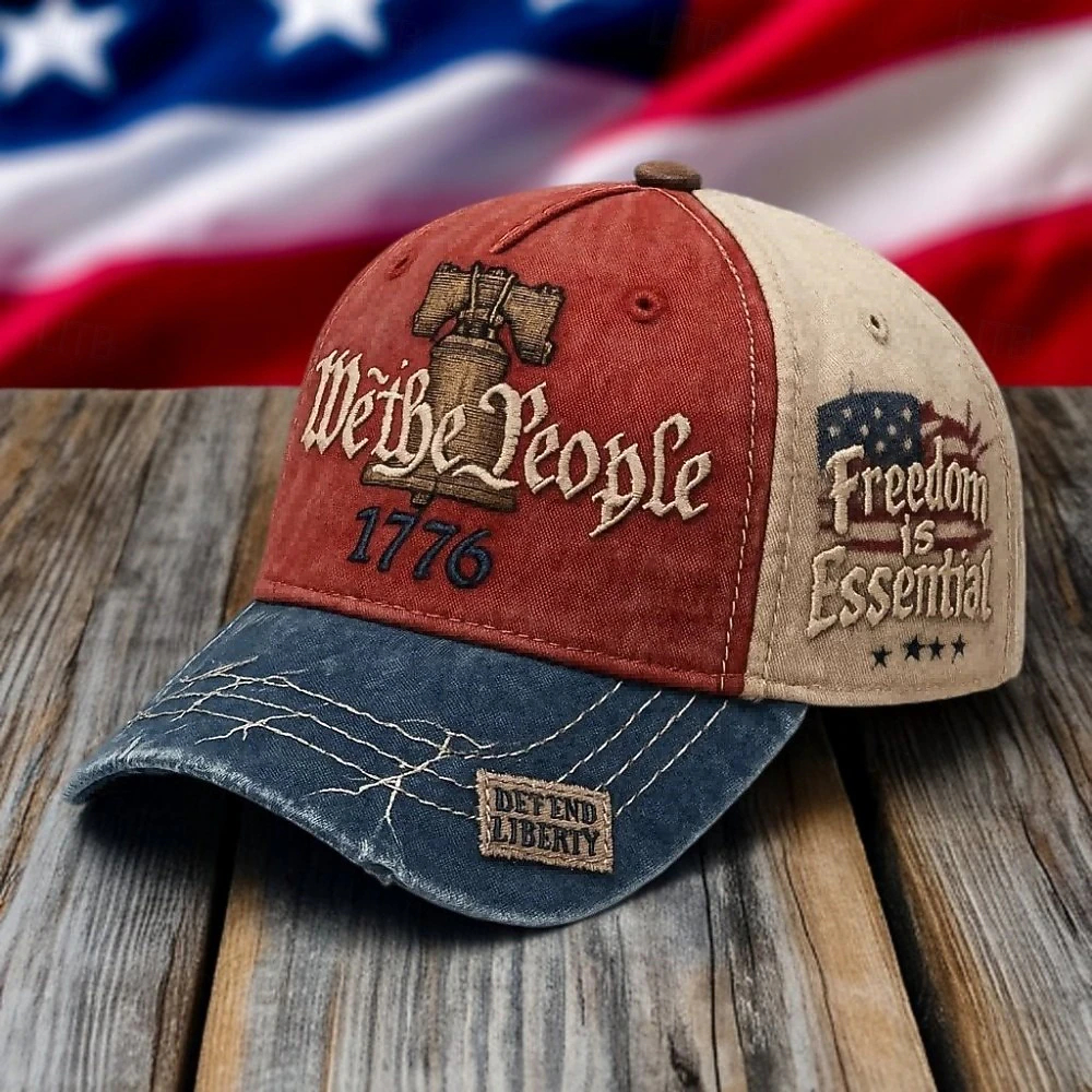 Retro Washed Defend Liberty 1776 Patriotic Casual Trucker Baseball Cap