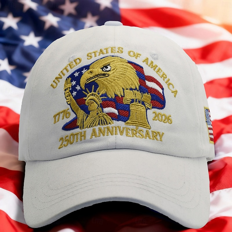 Retro American Flag Eagle Graphic Adjustable Outdoor Sports Dad Cap