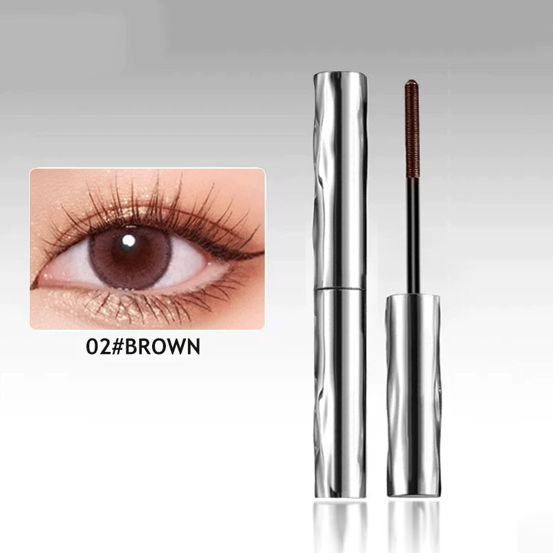 Steel-Core Curling Mascara, Reusable Antibacterial Metal Brush Volumizing Lash Makeup, Long Lasting Sweat Resistant Eye Mascara