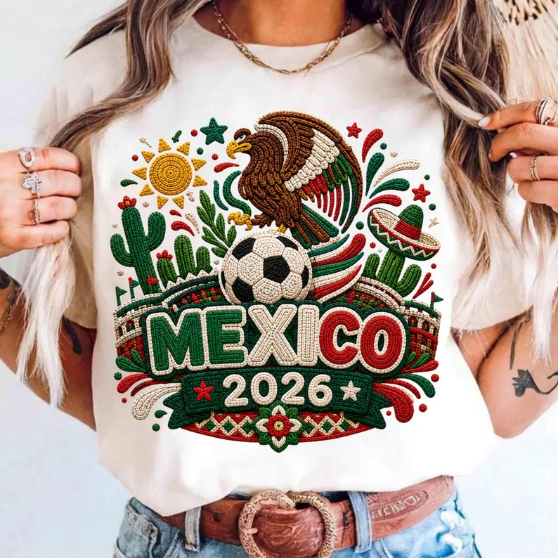 2026 World Cup Mexico Flag Eagle Desert Element Fan Short Sleeve Top