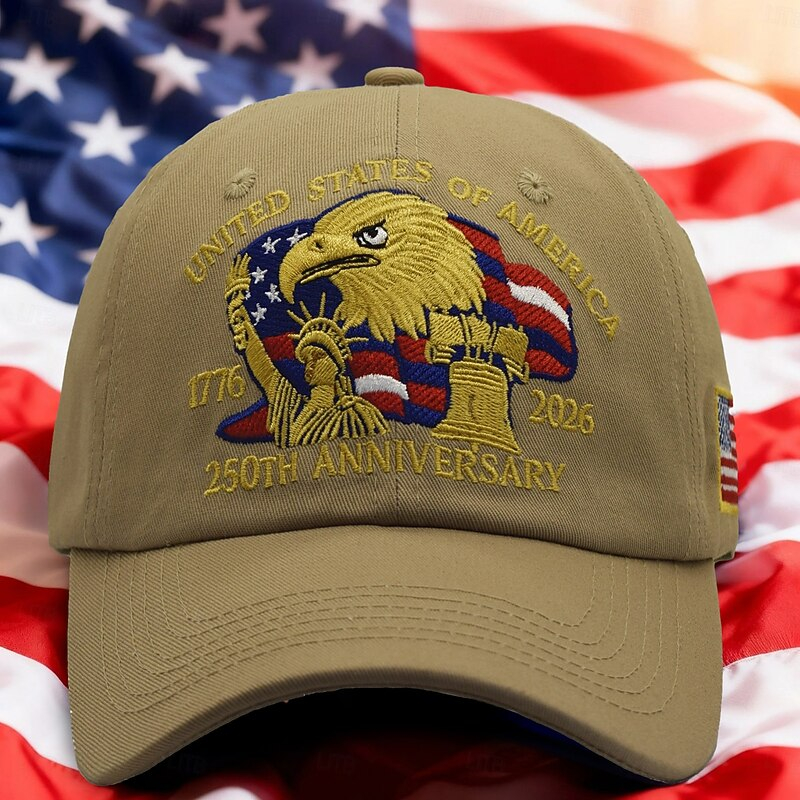 Retro American Flag Eagle Graphic Adjustable Outdoor Sports Dad Cap