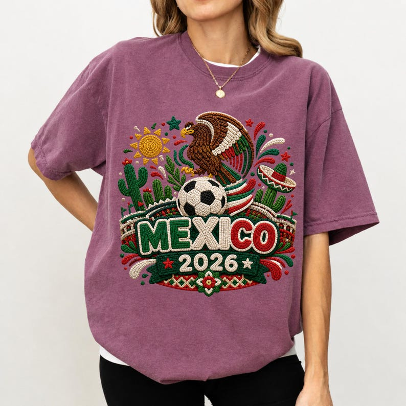 2026 World Cup Mexico Flag Eagle Desert Element Fan Short Sleeve Top