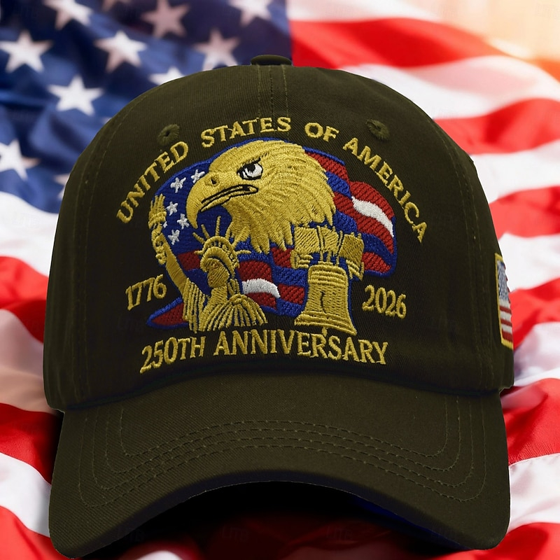 Retro American Flag Eagle Graphic Adjustable Outdoor Sports Dad Cap