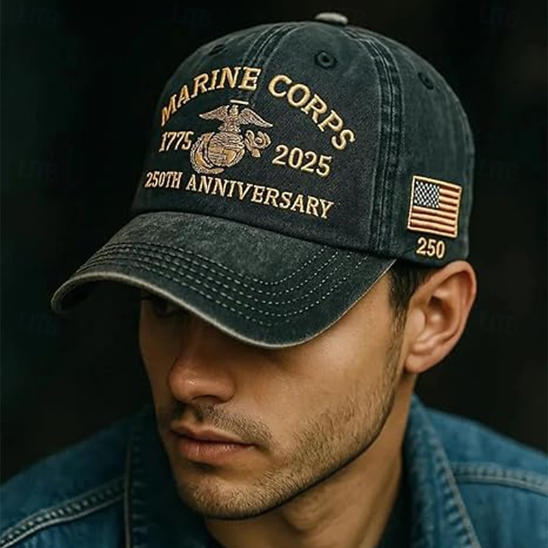 Patriotic Military Themed Eagle Globe Anchor Embroidery Daily Wear Dad Hat